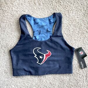 NFL Houston Texans Reversible Racerback Sports Bra Size Large Football Navy Blue